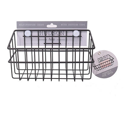 Black Suction Cup Basket Shower Caddy