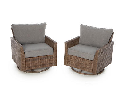 Broyhill Yorktown All-Weather Wicker Cushioned Patio Glider Chairs, 2-Pack