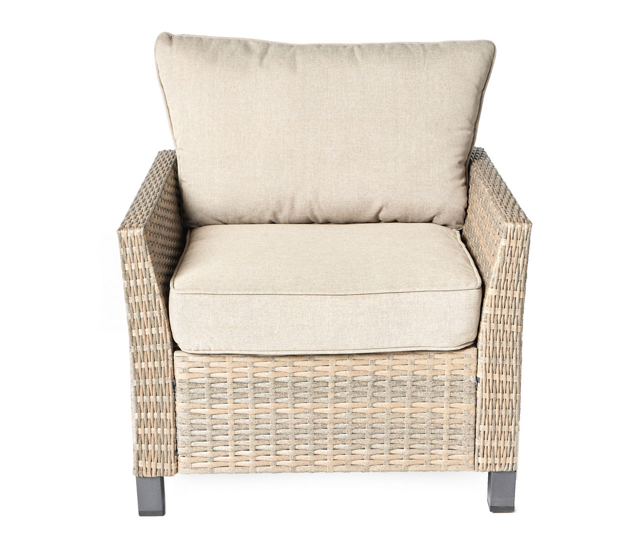 Yorktown Tan Wicker Cushioned Patio Lounge Chair