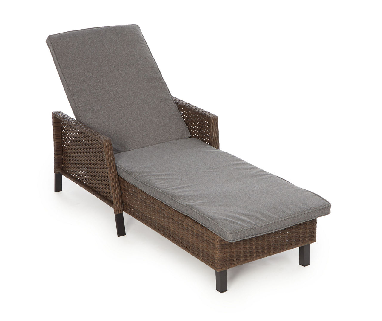 Gray wicker chaise lounge hot sale