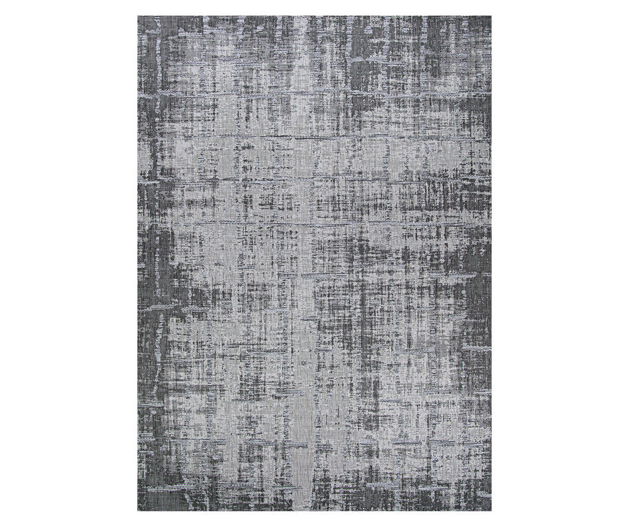 Tiverton Anthracite Light Gray Abstract Outdoor Area Rug, (7.5' x 10.75')