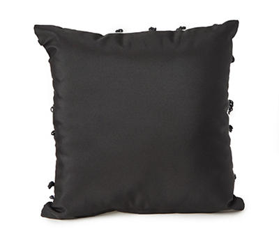 Abhaya Black & White Pom-Pom Outdoor Throw Pillow