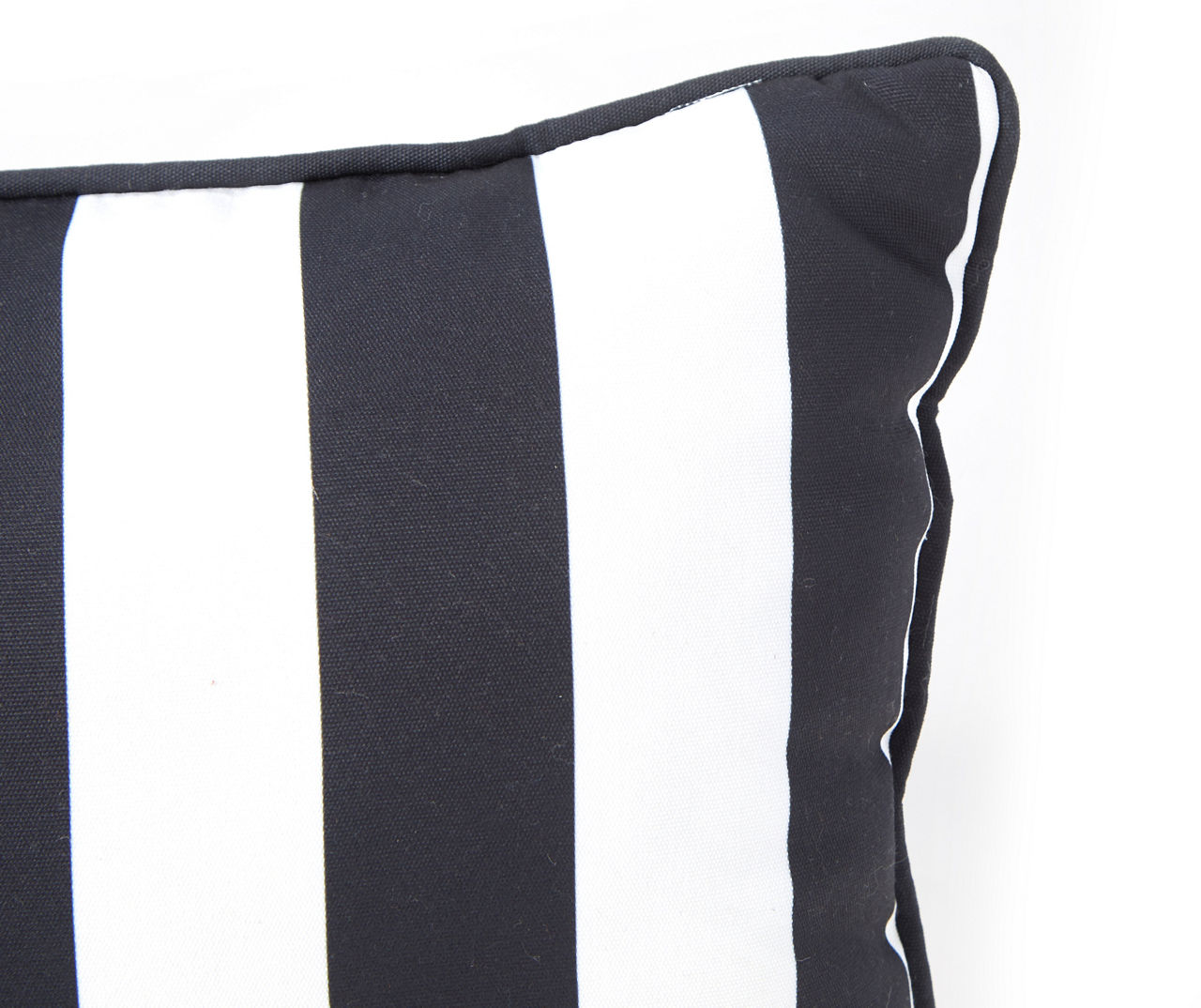 Black white shop stripe outdoor pillow