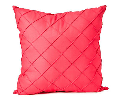 Rose Red Diamond Pintuck Outdoor Throw Pillow