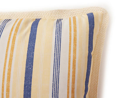 Gladys Mellow Yellow Stripe Outdoor Throw Pillow