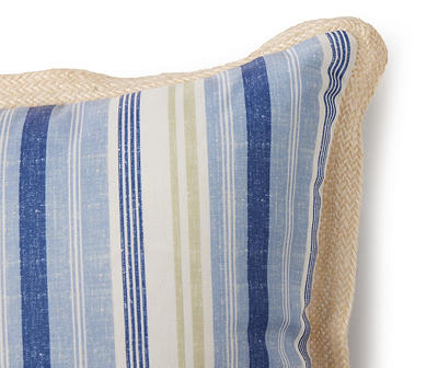 Gladys Chambray Stripe Outdoor Throw Pillow