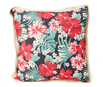 Victoria Tropical Floral Outdoor Throw Pillow