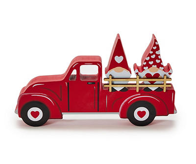 Red Gnome & Truck Tabletop Decor