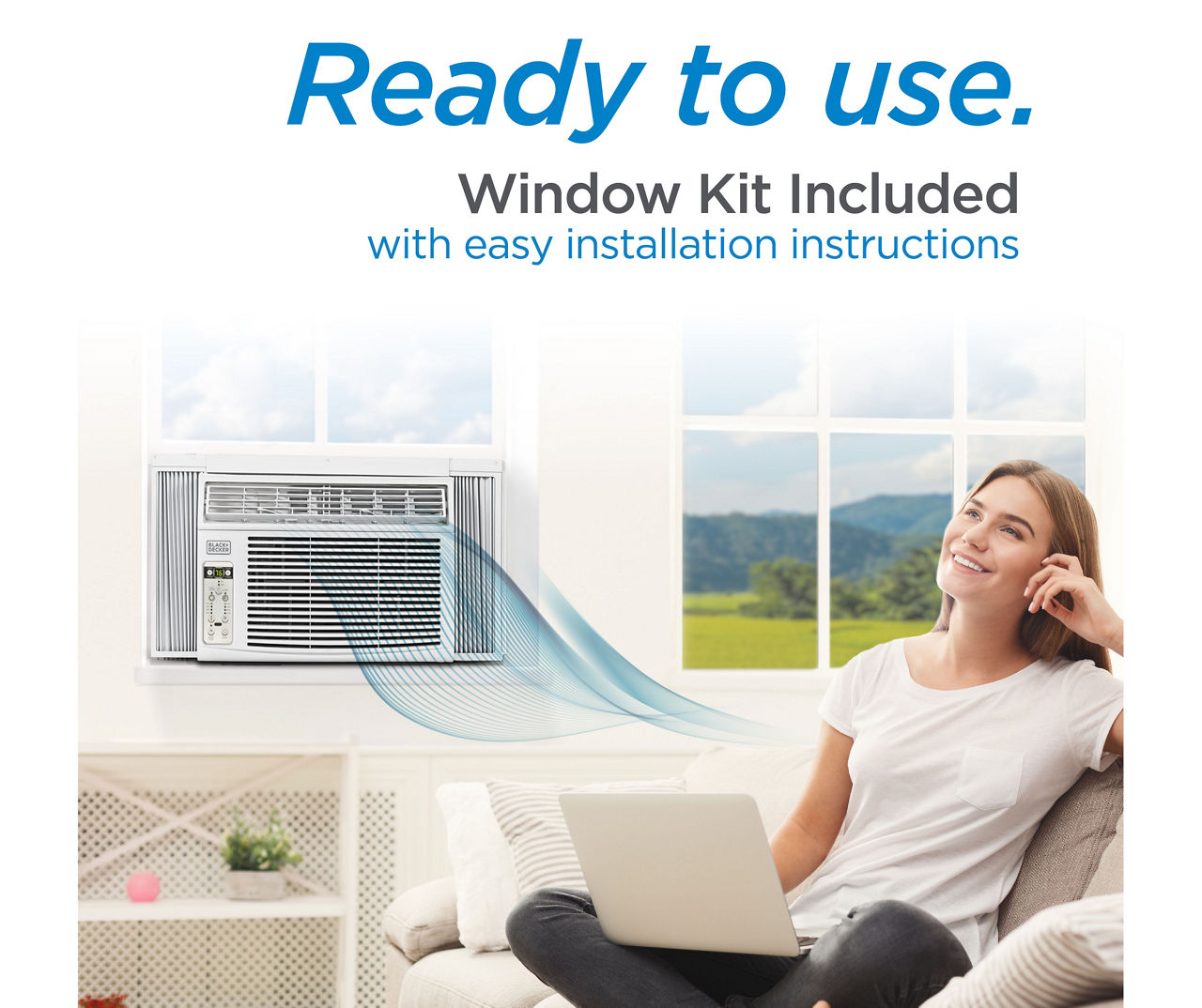 BLACK+DECKER 700-sq ft Window Air Conditioner with Remote (115-Volt;  14500-BTU)