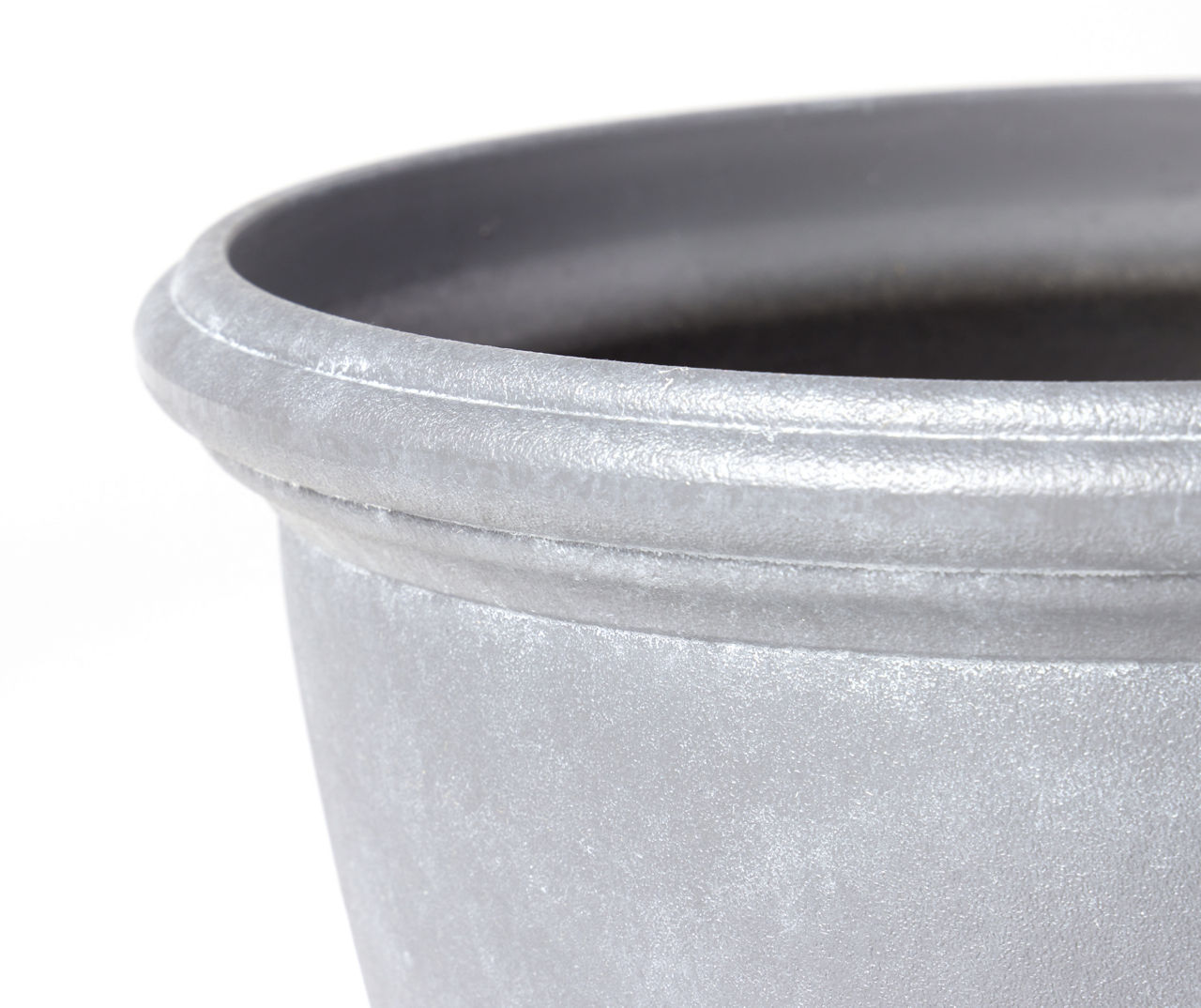 15.9" Weathered Gray Faux Stone Plastic Planter