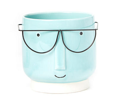 Real Living Spectacled Face Ceramic Planter