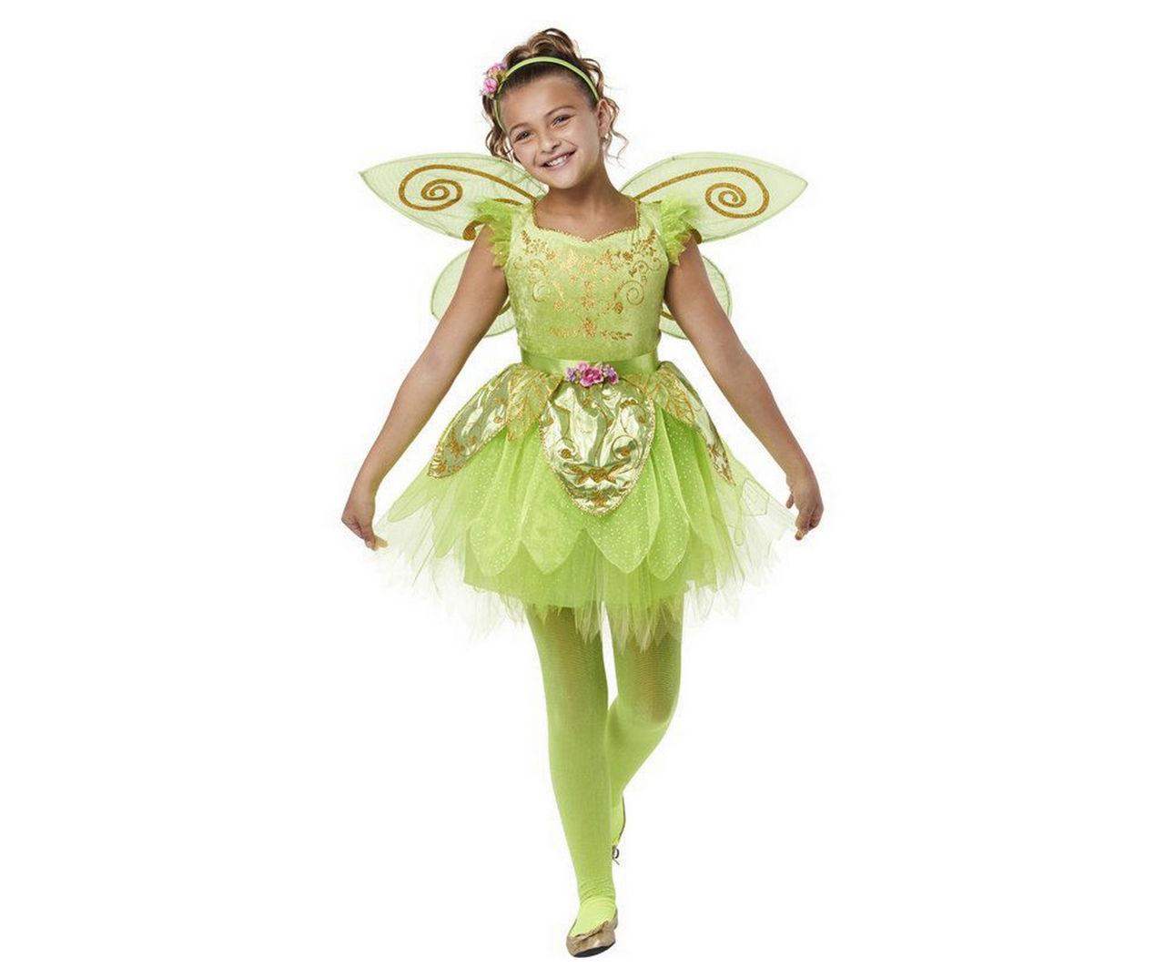 Fun Women Green Fairy Fairytale Dress With Wings Costume Set