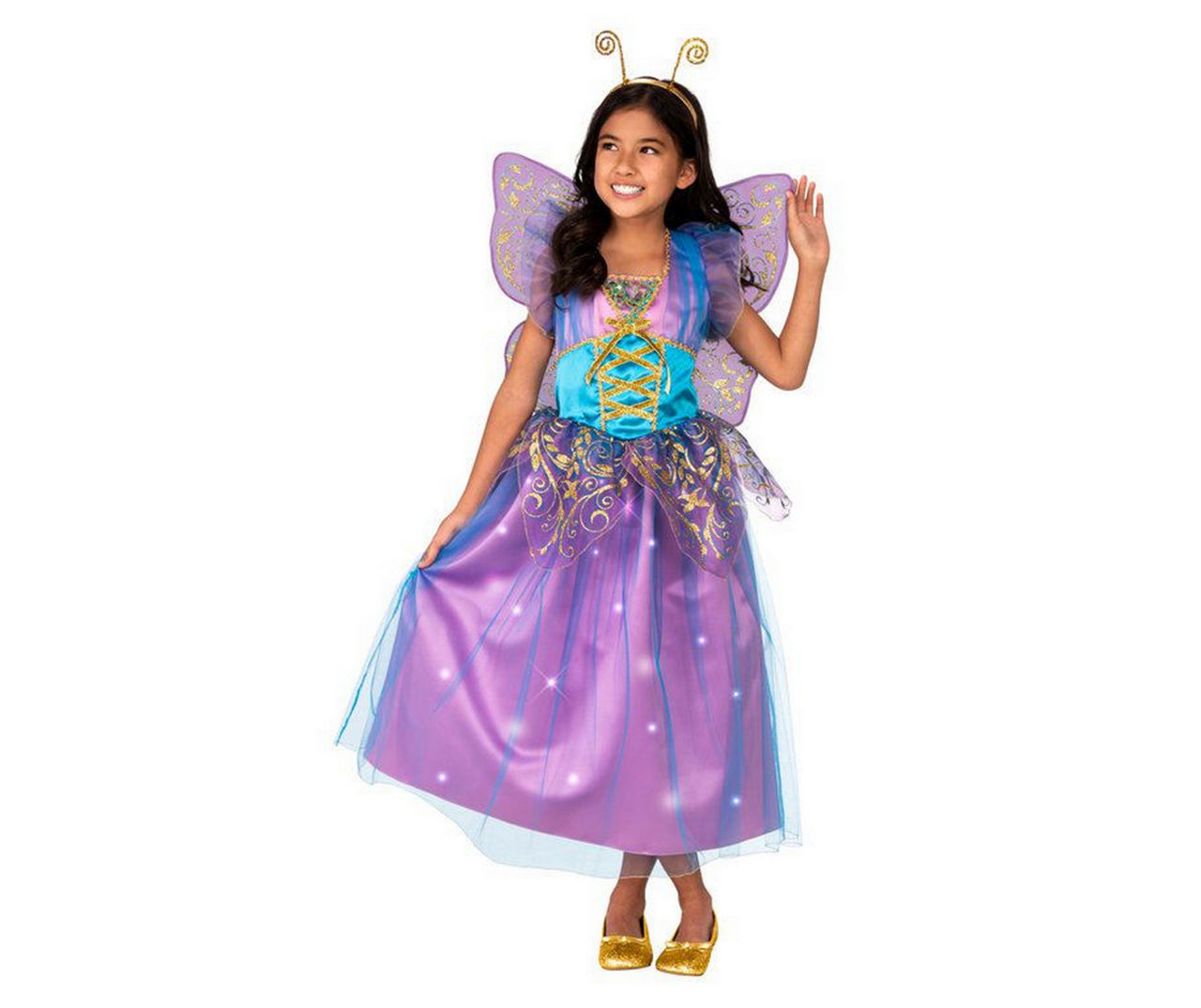 Kids Size M Light-Up Purple Fairy Costume