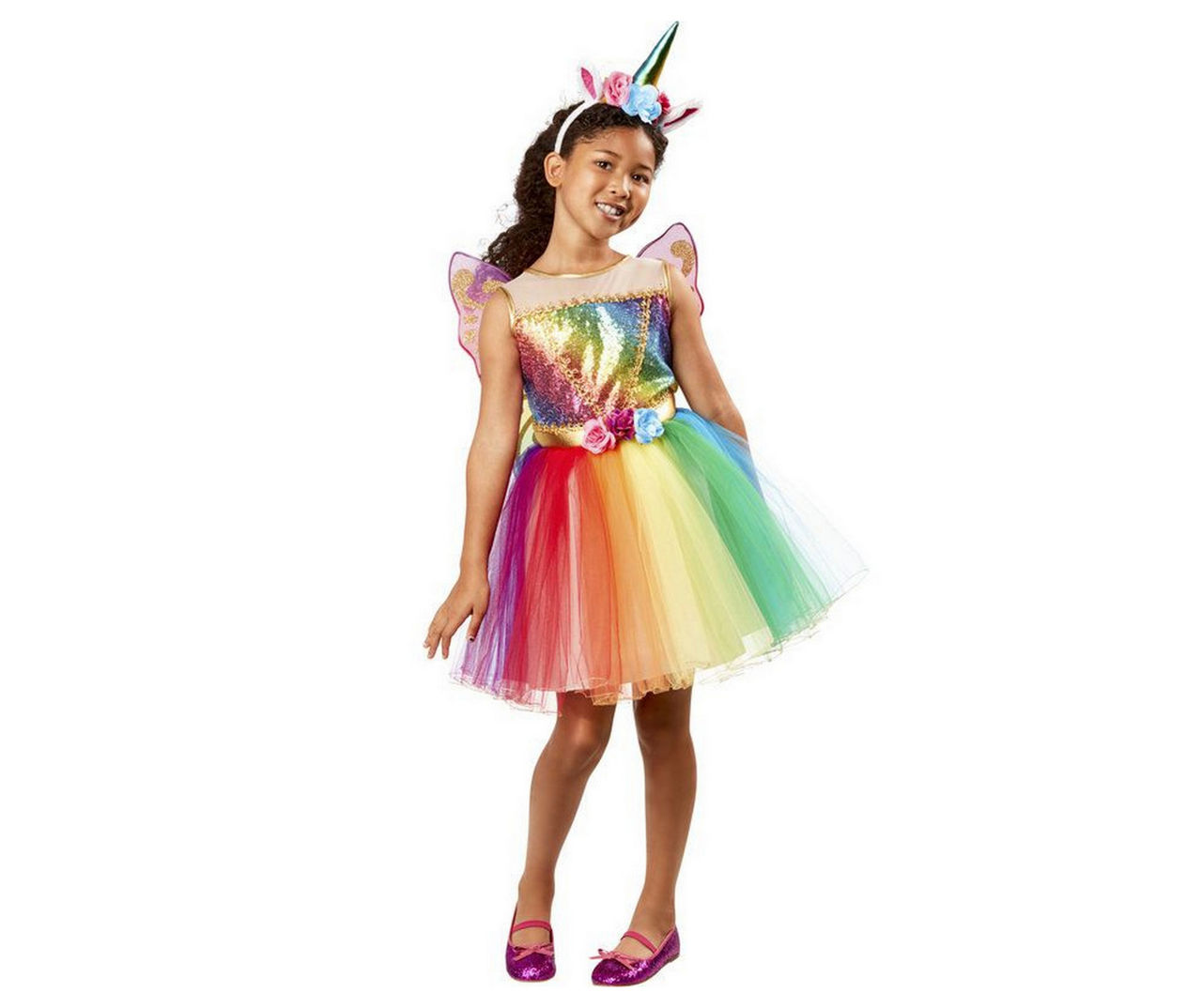 Kids Size S Rainbow Unicorn Costume