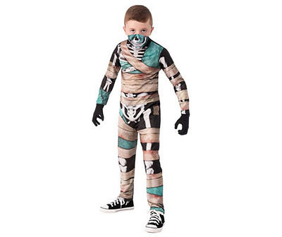 Kids Size S Half-Masked Skeleton Costume