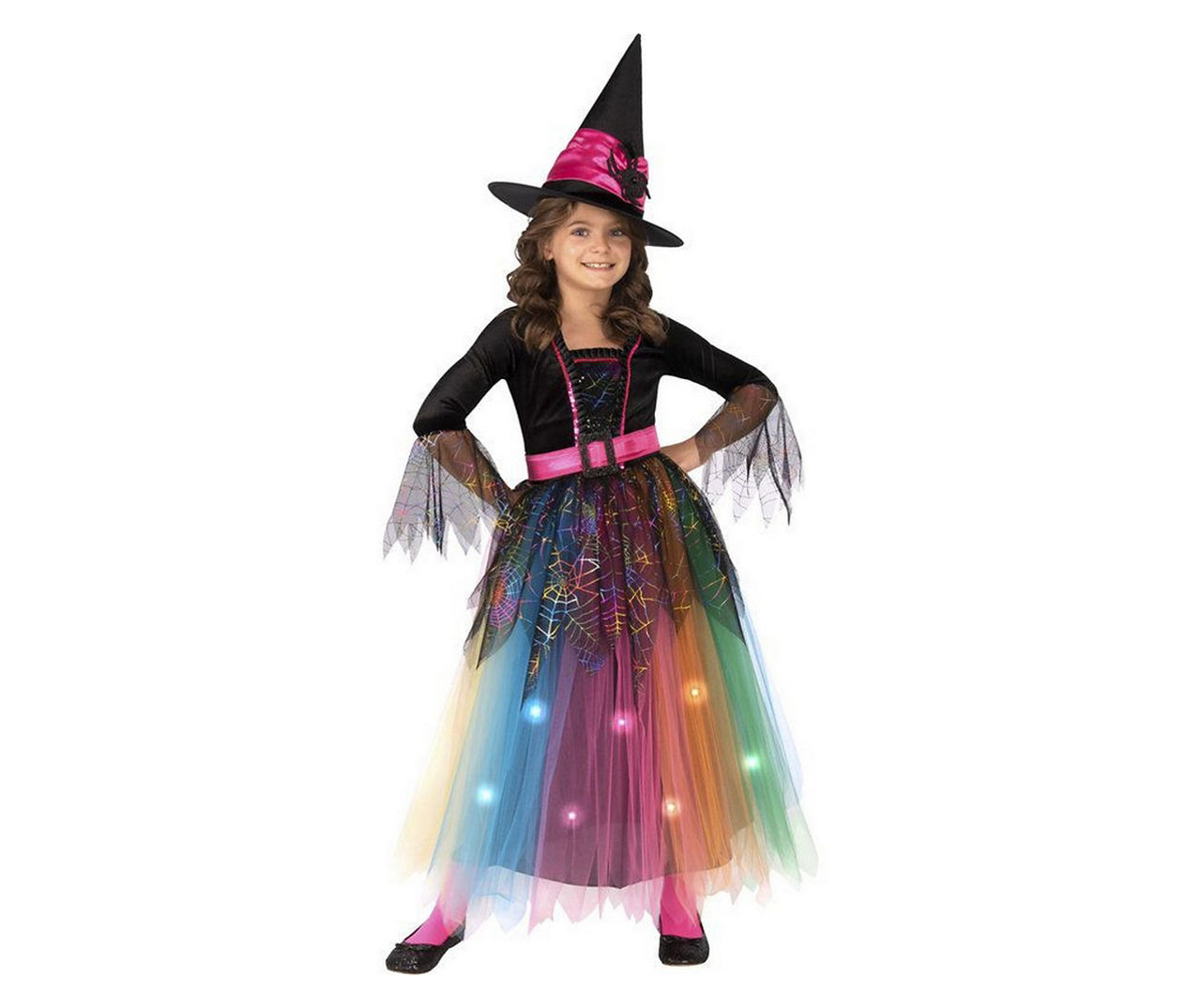 Kids Size M Light-Up Spider Witch Costume