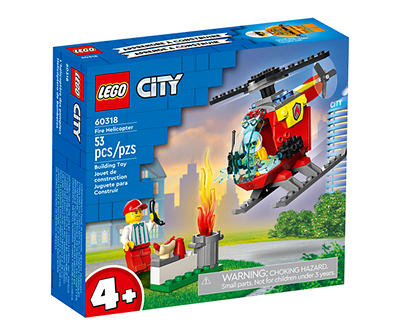 City Fire Helicopter 60318 53-Piece Building Set