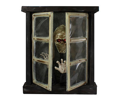 34" Skeleton Opening Window Animated Decor
