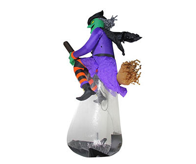 11' Inflatable LED Flying Witch