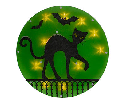 Black Cat & Bat Light-Up Window Silhouette