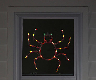 Orange Spider Light-Up Window Silhouette