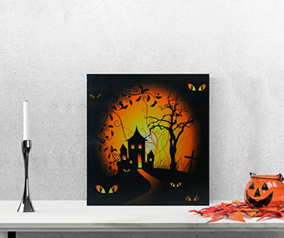 Spooky House LED Wall Canvas