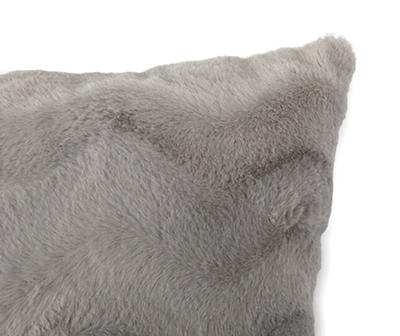 Gray Zigzag Fuzzy Body Pillow