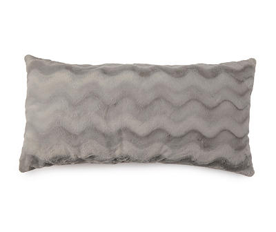 Gray Zigzag Fuzzy Body Pillow