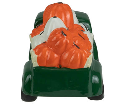 Green Pumpkin Truck Ceramic Decor