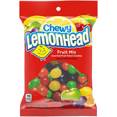 CHEWY LEMONHEAD Fruit Mix Assorted Fruit Flavored Candies 5.5 oz. Bag