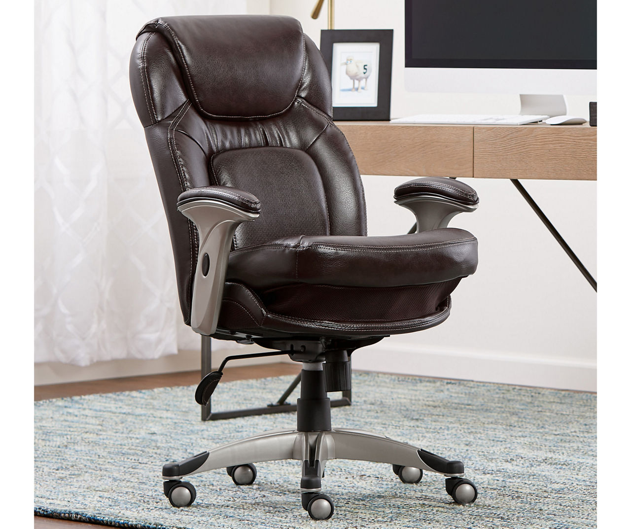 Serta Claremont Dark Brown Bonded Leather Office Chair | Big Lots