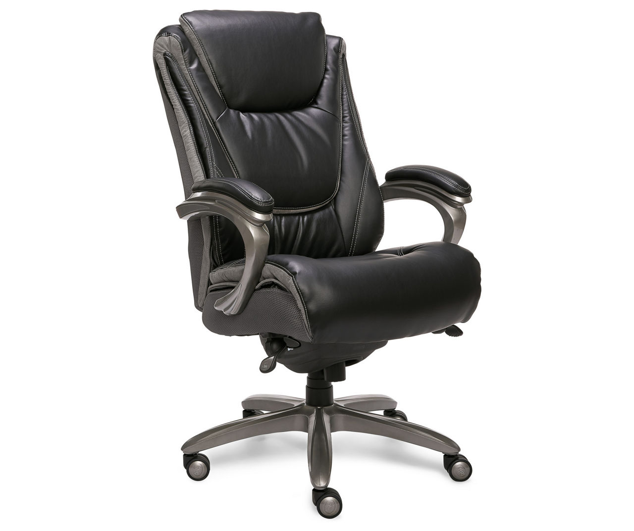 Serta Big & Tall Bonded Leather Commercial Office Chair with Memory Foam, Black