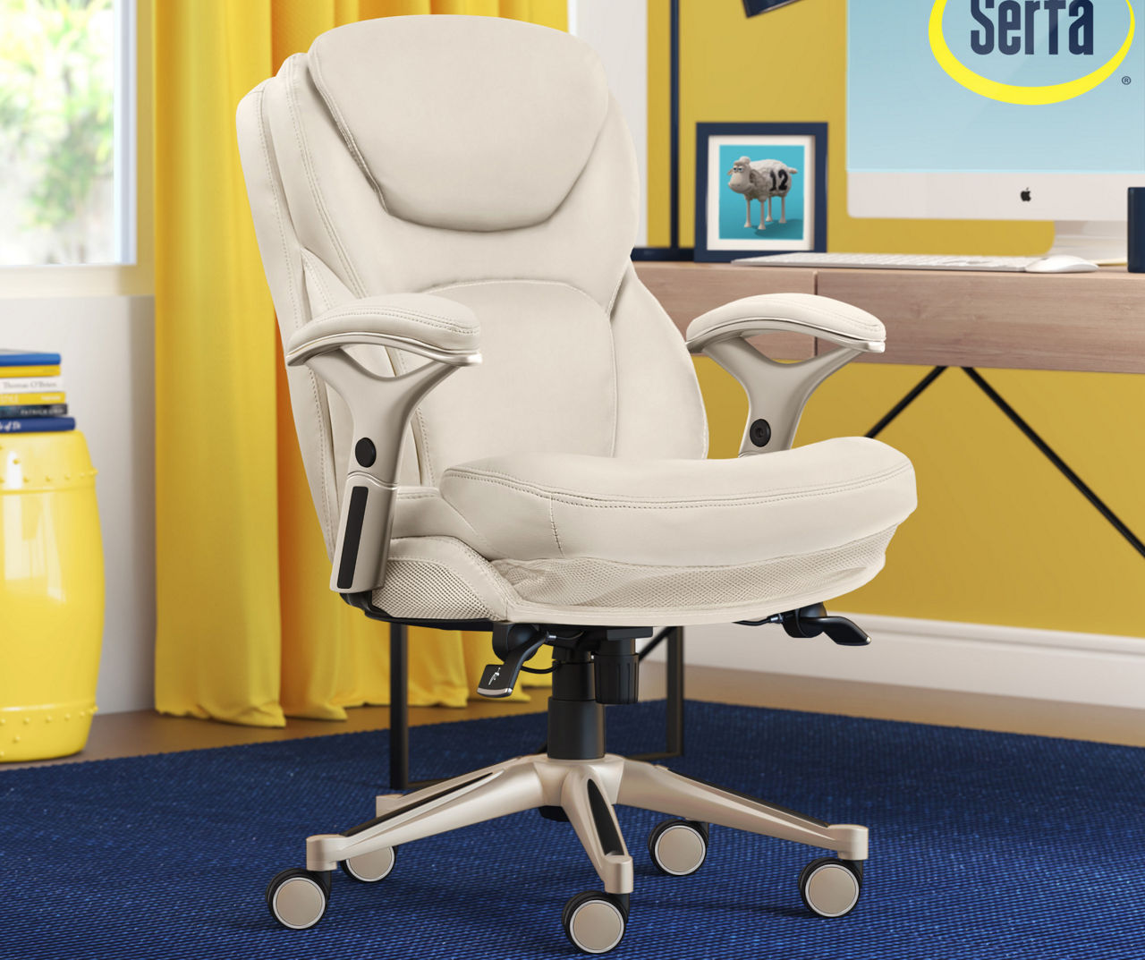 Serta Claremont Ivory Bonded Leather Office Chair | Big Lots