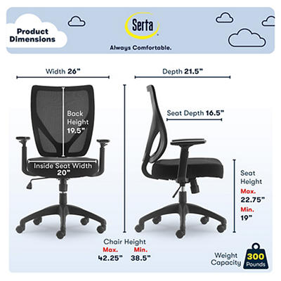 PRODUCTION BLACK MESH OFFICE CHAIR