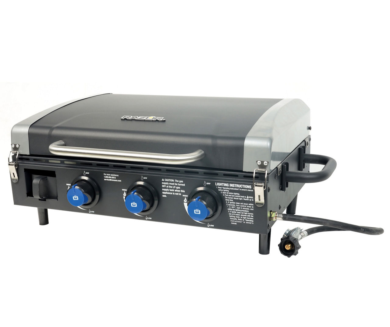 TBVECHI Portable LPG Gas Grill 3 Burner BBQ Tabletop Griddle BBQ