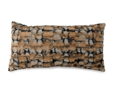 Brown & Black Abstract Fuzzy Body Pillow
