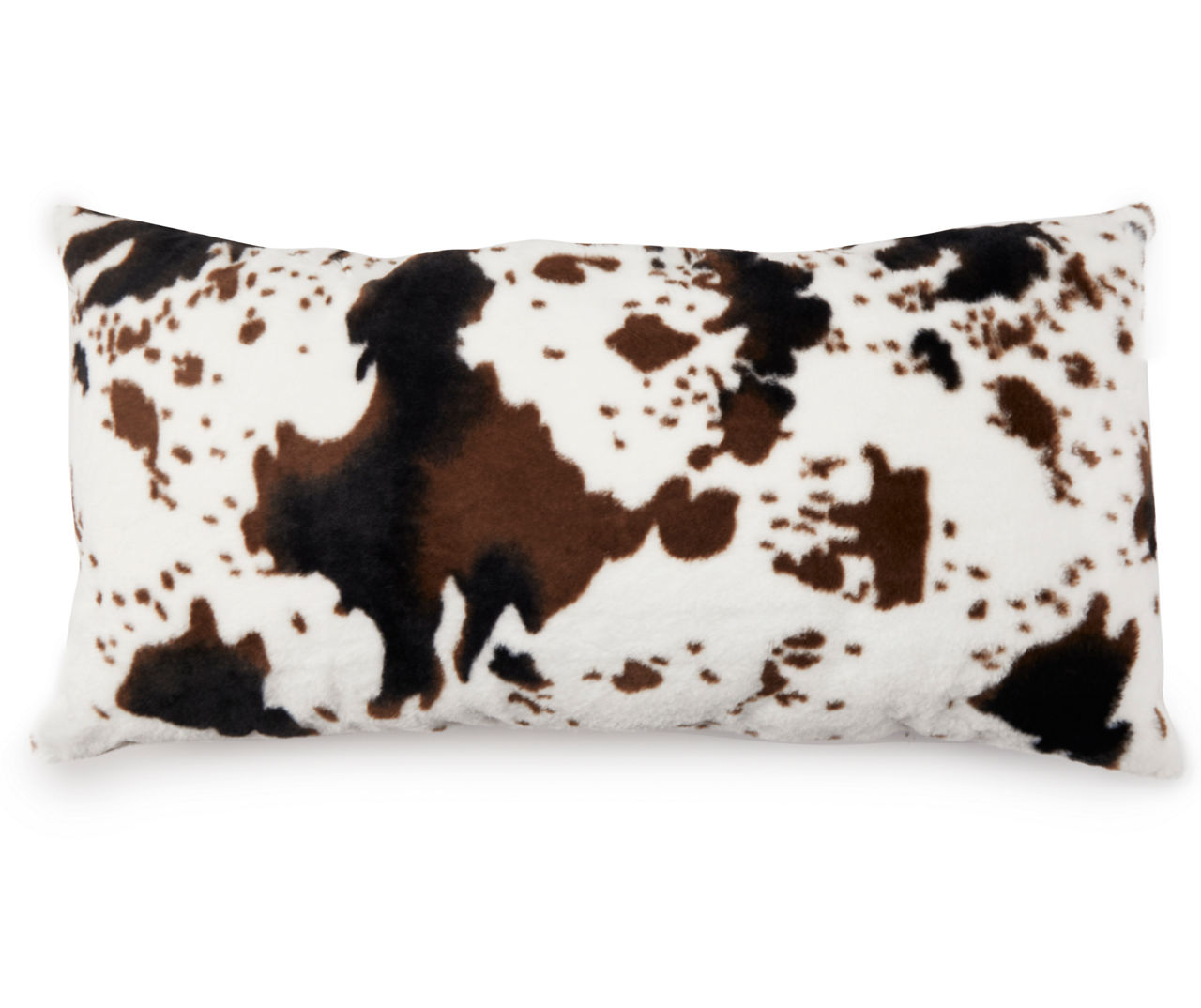 White Brown Cow Print Fuzzy Body Pillow