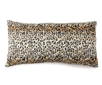 Tan & Black Leopard Print Fuzzy Body Pillow