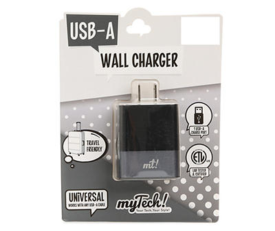 Black Metallic USB Wall Charger