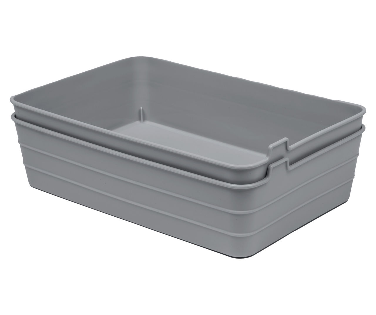 Gray Rectangle Flex Tray, 2-Pack
