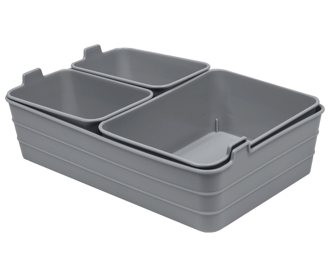 Gray 4-Piece Mini Flex Tray Set
