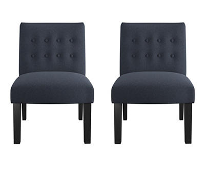 Jessie Navy Accent Chairs, 2-Pack