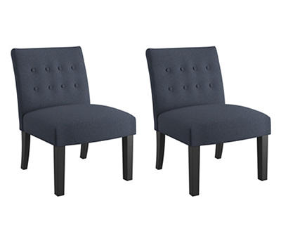 Jessie Navy Accent Chairs, 2-Pack
