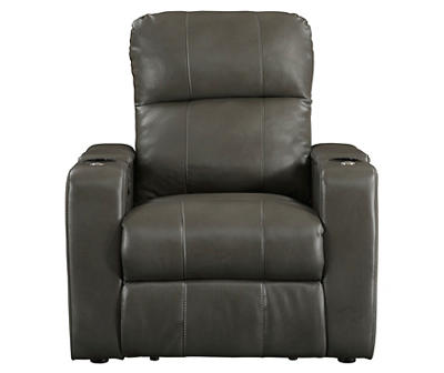 Larson Gray Faux Leather Power Recliner