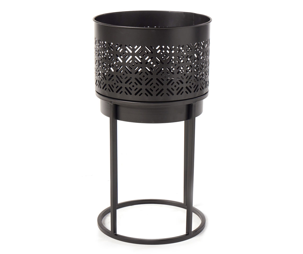 Real Living 18 5 Black Metal Plant Stand Big Lots   810590703 A0