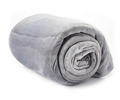 Gray Regal Plush Reversible Twin/Full 3-Piece Comforter Set