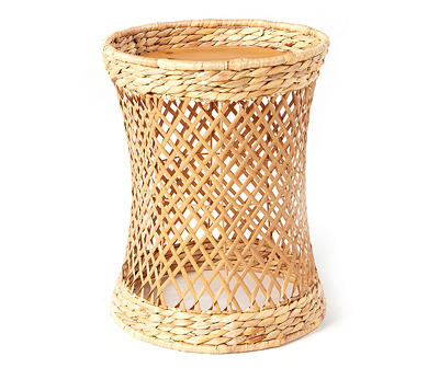 Real Living Woven Rattan & Wood Drum Garden Table