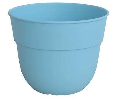 10" Blue Round Plastic Planter