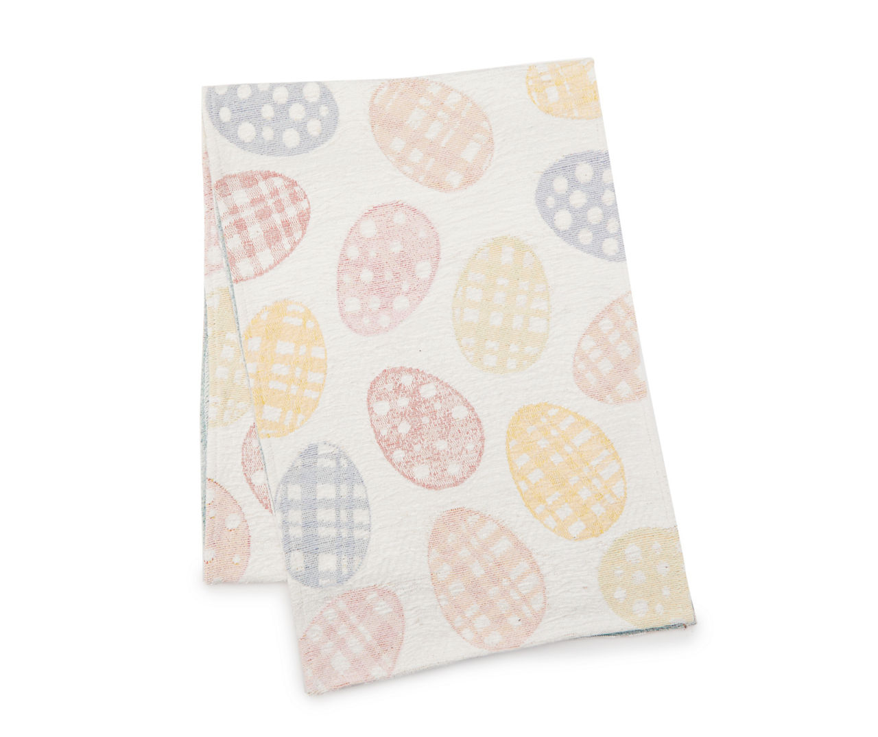 White & Pastel Botanical Patterned Eggs Fabric Table Runner Big Lots