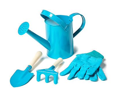 Blue 4-Piece Kids' Garden Tool Set